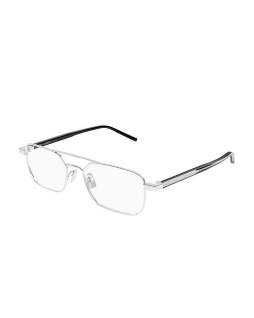 Saint Laurent Metallic Square-Frame Glasses