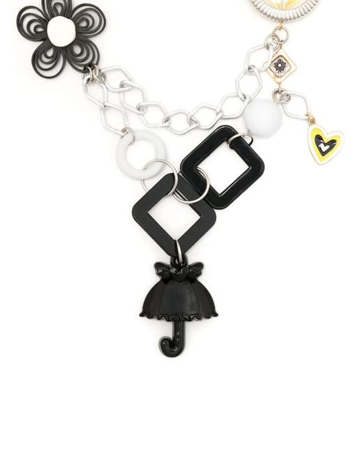 Amir Slama White Appliqué-Detail Chain Necklace