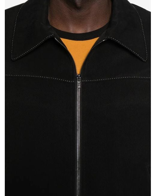 Second/Layer Black Herman Contrast-Stitch Jacket for men