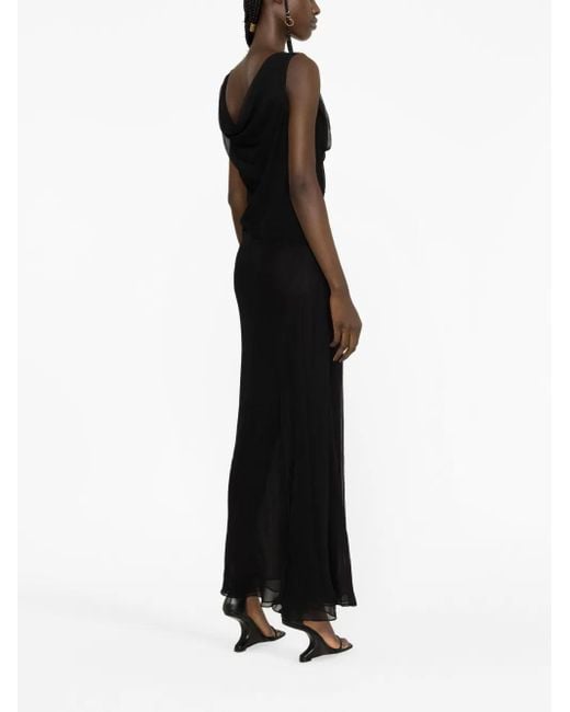 Christopher Esber Black Draped Silk Dress