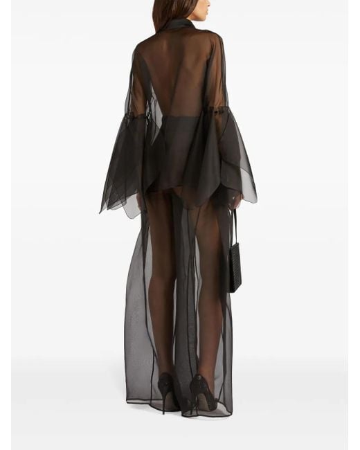 Genny Black Sheer Blouse