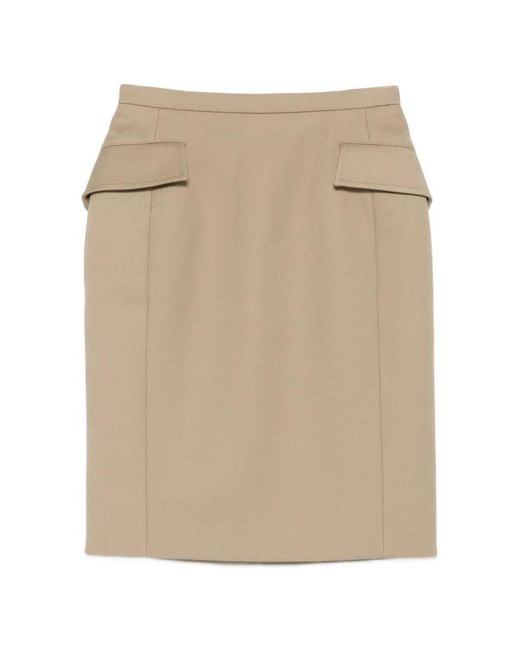 N°21 Natural Front-Pocket Mini Skirt