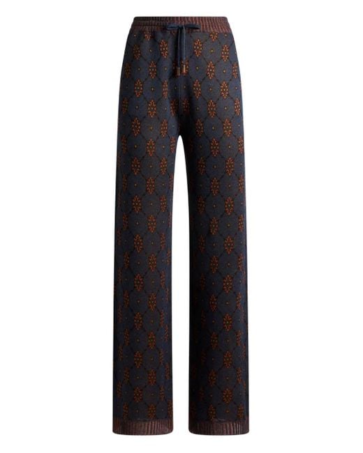 Etro Black Gemusterte Strickhose