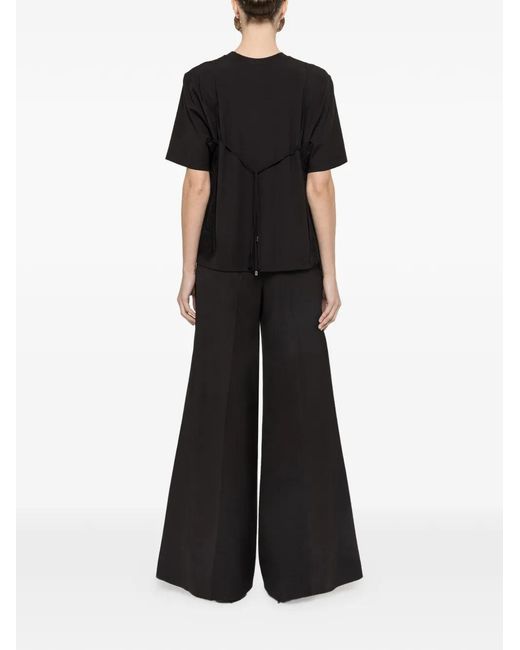 Nissa Black Lace Panel T-Shirt