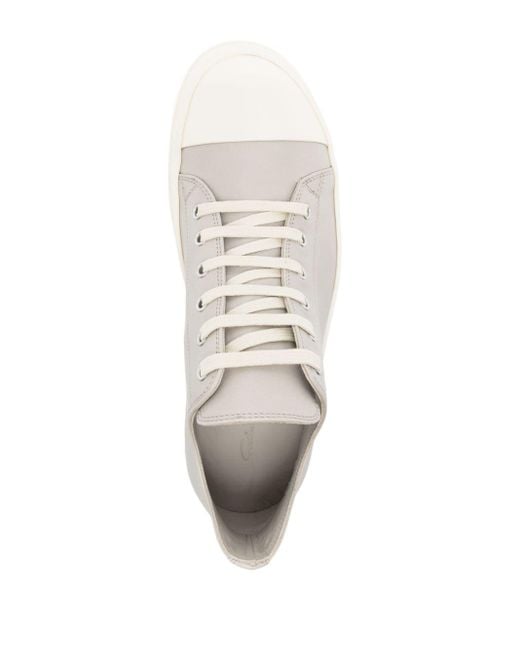 Rick Owens White Low-top Leather Sneakers for men