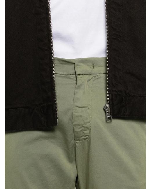 VELA SHOP Green Belt-Loop Pocket Trousers for men