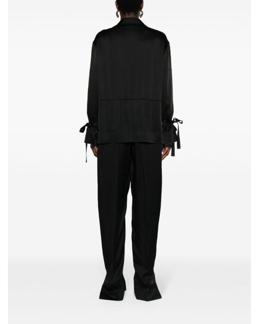 Victoria Beckham Black Spread-collar Crepe Jumpsuit
