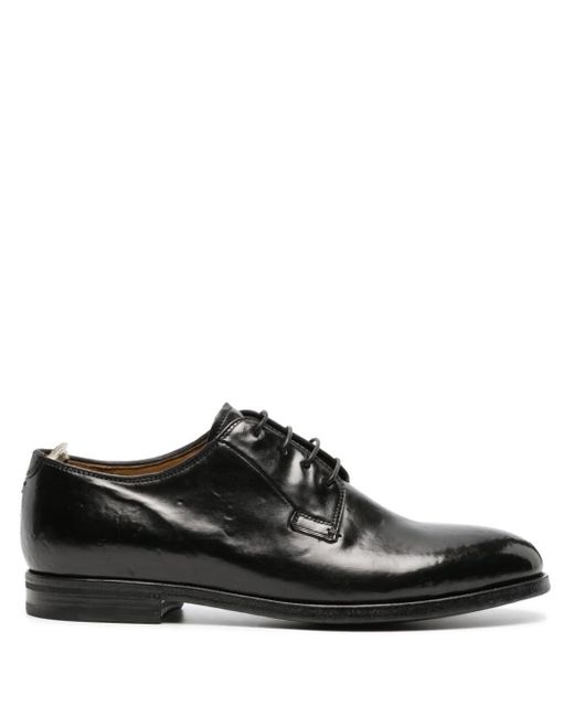 Officine Creative Black Major 001 Leather Derby Shoes for men