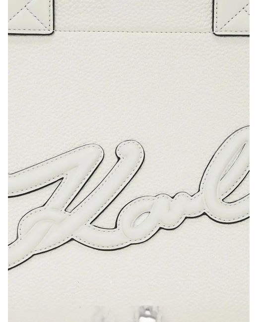 Borsa Tote K/Skuare di Karl Lagerfeld in White