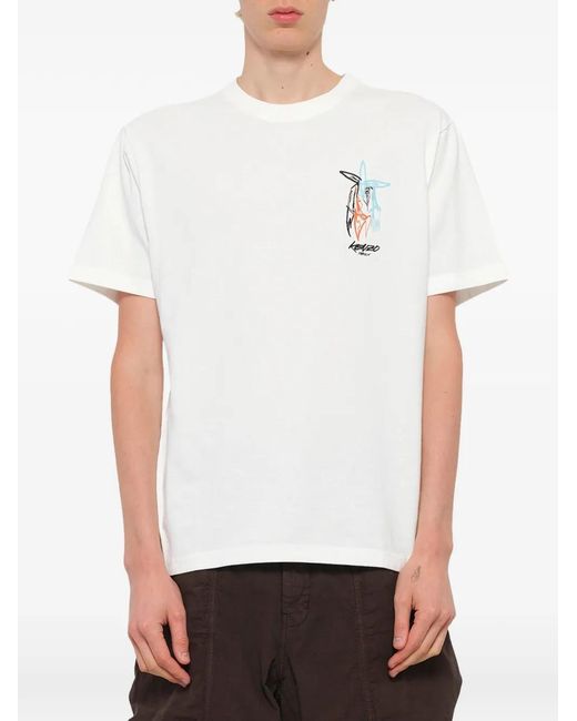 KENZO White X Futura 2000 Graphic-Print T-Shirt for men