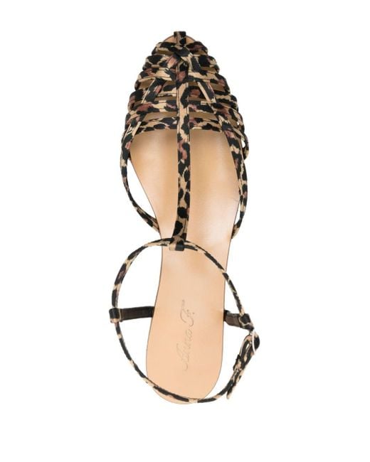 Anna F. Multicolor Leopard-print Satin Sandals