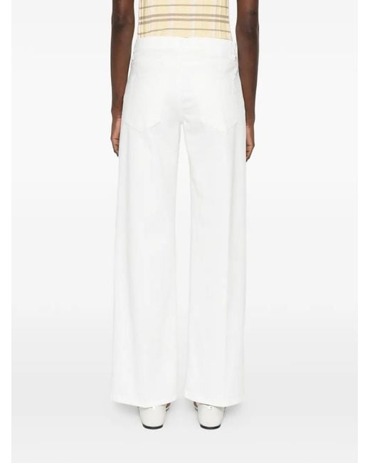 Dondup White Belt-Loop Button Jeans