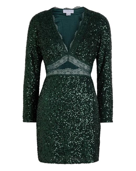 Never Fully Dressed Green Mimi Sequin-Embellished Mini Dress