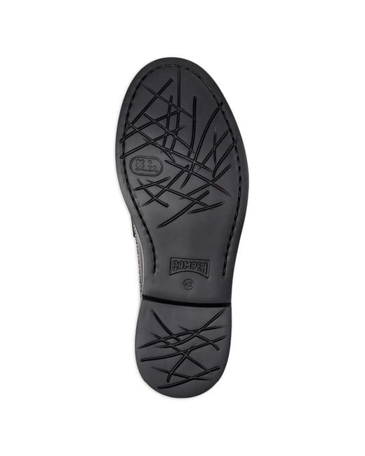 Camper Black Dean Twins Leather Loafers for men