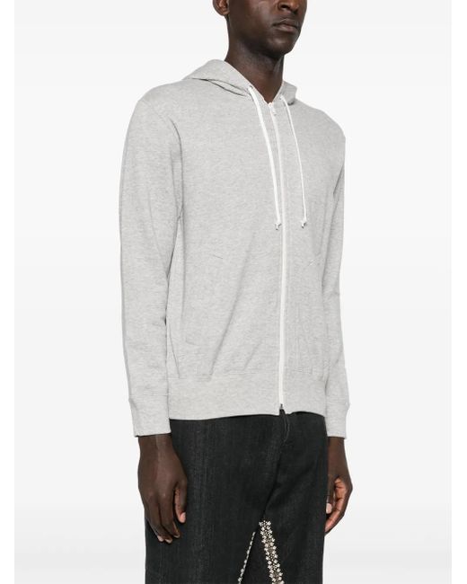 COMME DES GARÇONS PLAY White Signature Heart-Patch Hoodie