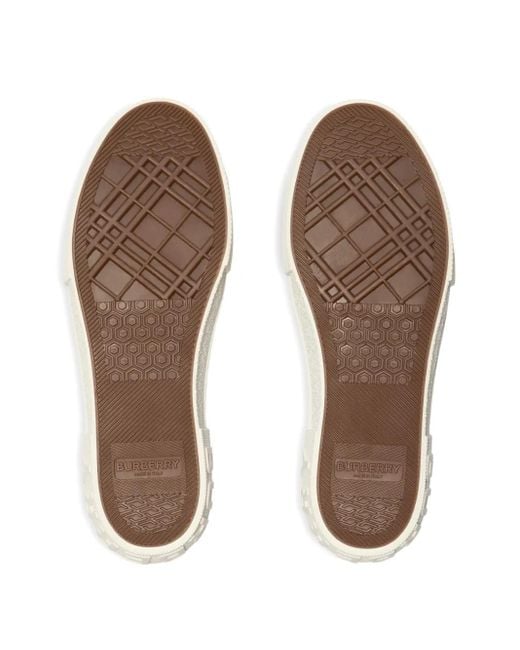 Burberry White Check Sneakers