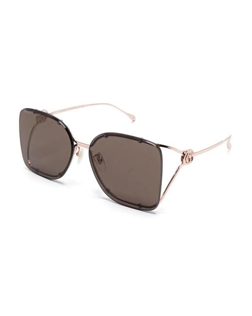 Gucci Brown Square-Frame Sunglasses