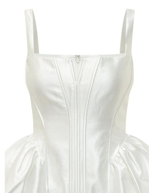 Self-Portrait White Flared Mini Dress