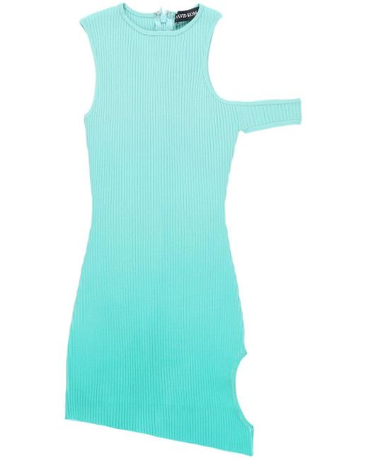 David Koma Blue Asymmetrisches Kleid mit Ombré-Effekt