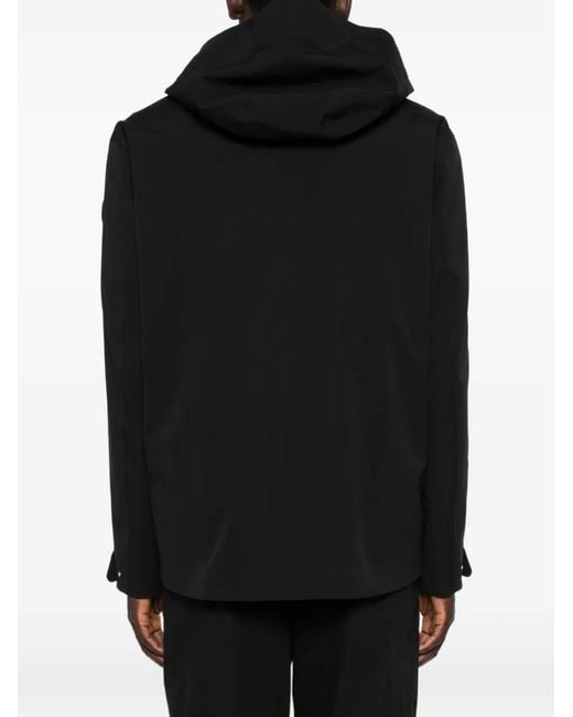 Moncler Black Hooded Zip Jacket for men