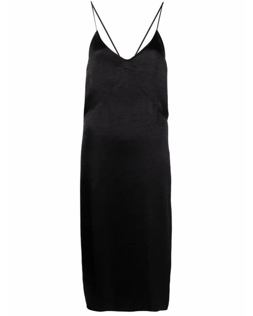 Robe Mi-Longue À Fini Satiné DSquared² en coloris Black