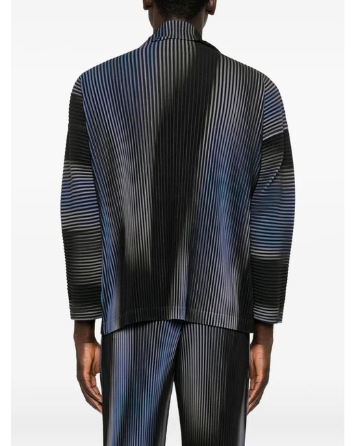 Homme Plissé Issey Miyake Blue Blend Of Lights Pleated Top for men