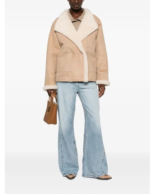 Closed Natural Shearling Double-Breasted Jacket