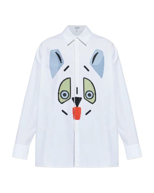 Loewe White X Louis Wain Embellished Shirt for men