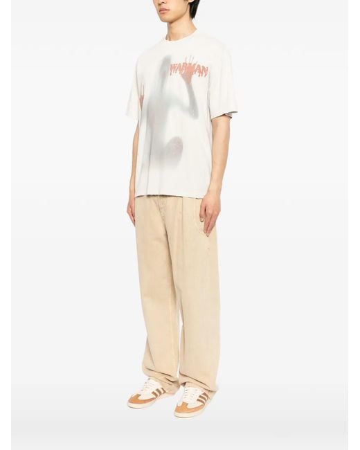 WARMAN White Graphic-Print T-Shirt for men