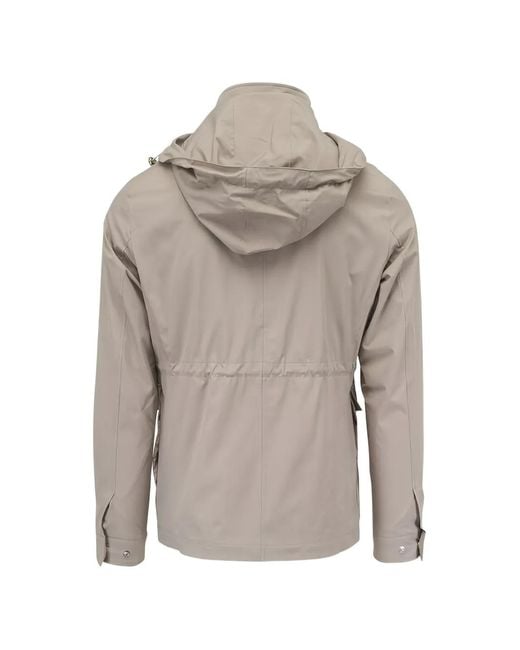 Peter Millar Gray Hooded Pocket Jacket for men