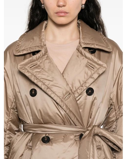 Max Mara Calla ベルテッド ダブルジャケット Natural
