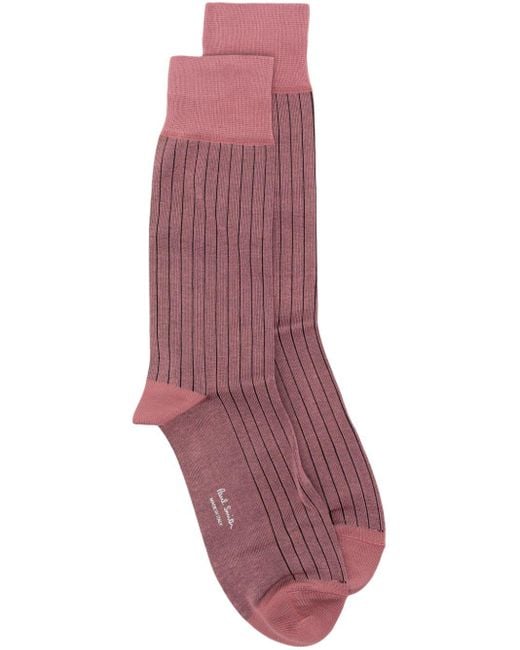 Paul Smith Purple Ribbed Ankle Socks for men