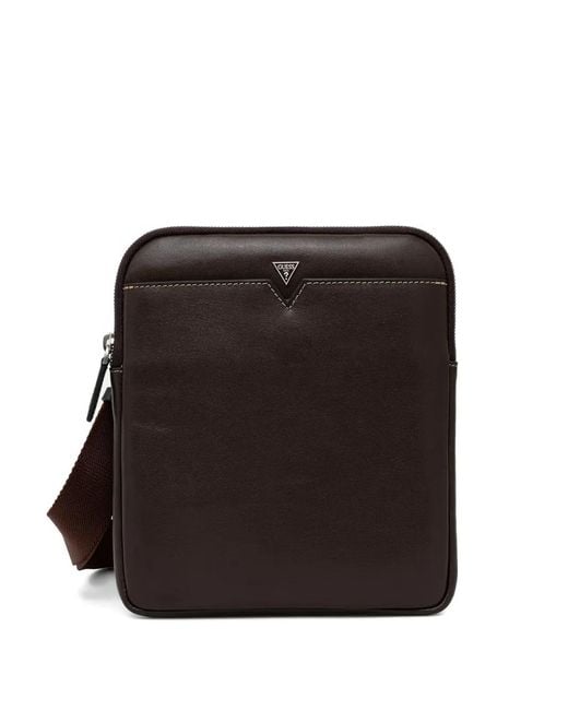 Borsa Messenger Con Logo di Guess in Black da Uomo