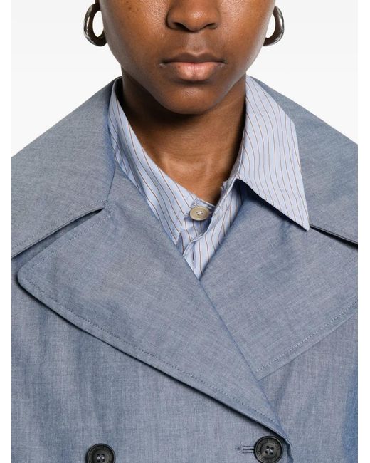 Save The Duck Blue Double-Breasted Coat