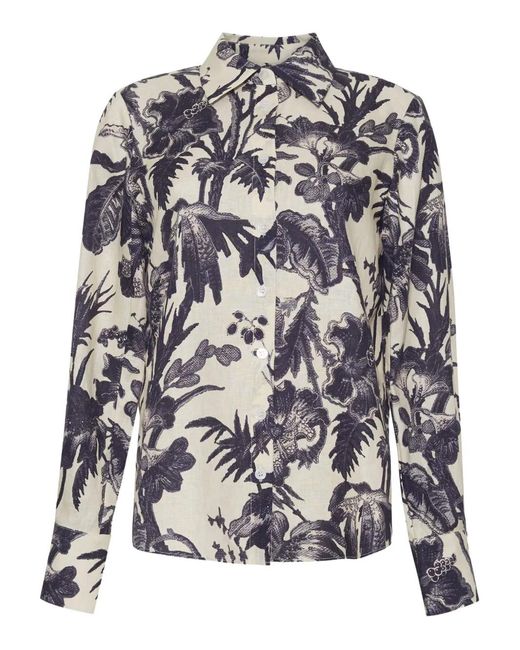 Cara Cara Gray Perfect Floral Shirt