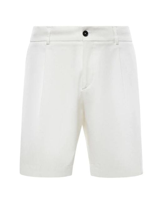 BE ABLE White Pleated Elasticated-Waist Shorts for men