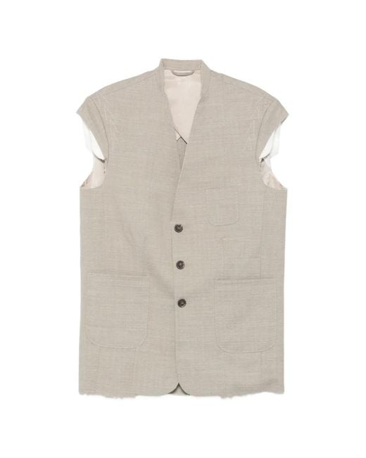 SONIA CARRASCO Gray Sleeveless Patch-Pocket Jacket