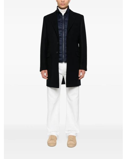 Fay Blue Single-Breasted Layered Coat for men