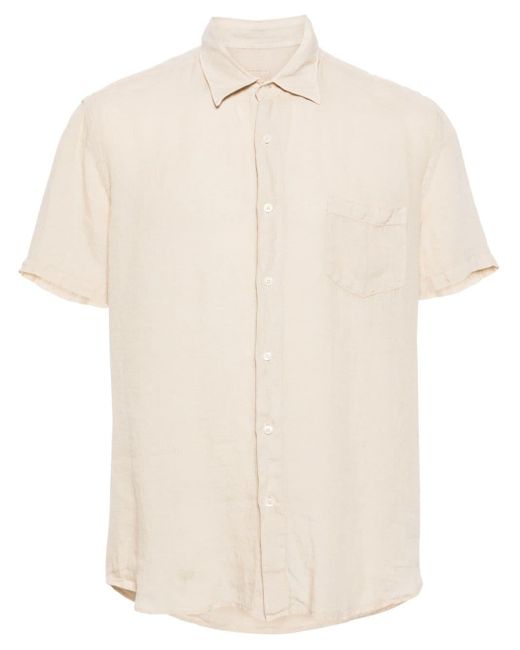 Camicia con colletto classico di 120% Lino in White da Uomo