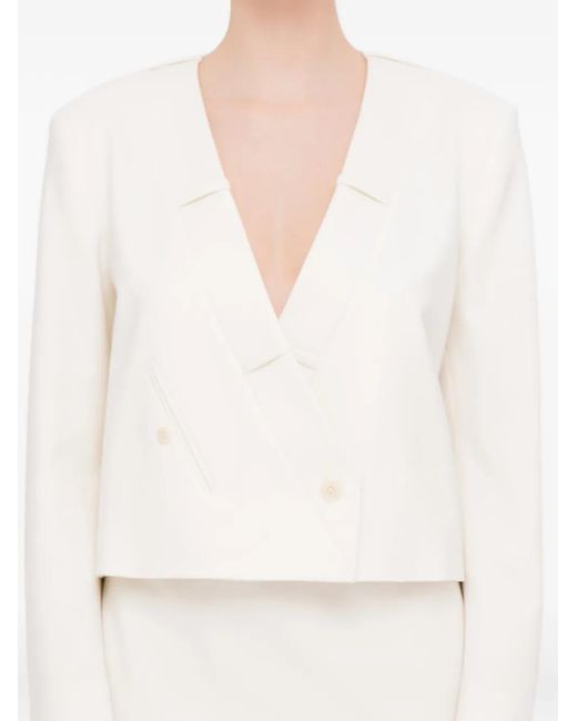 MEDEA White Waistband-Collar Jacket