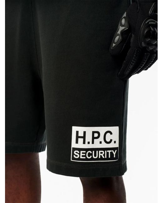Heron Preston Black Security Cotton Track Shorts for men