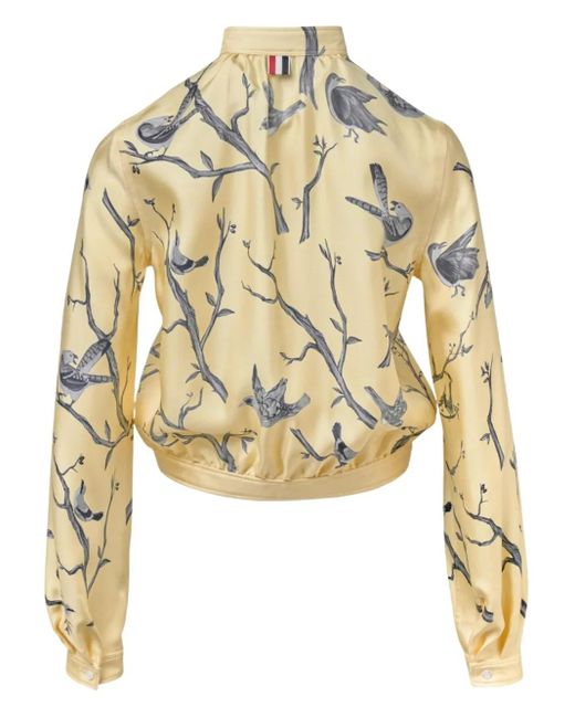 Thom Browne Metallic Bird Print Top
