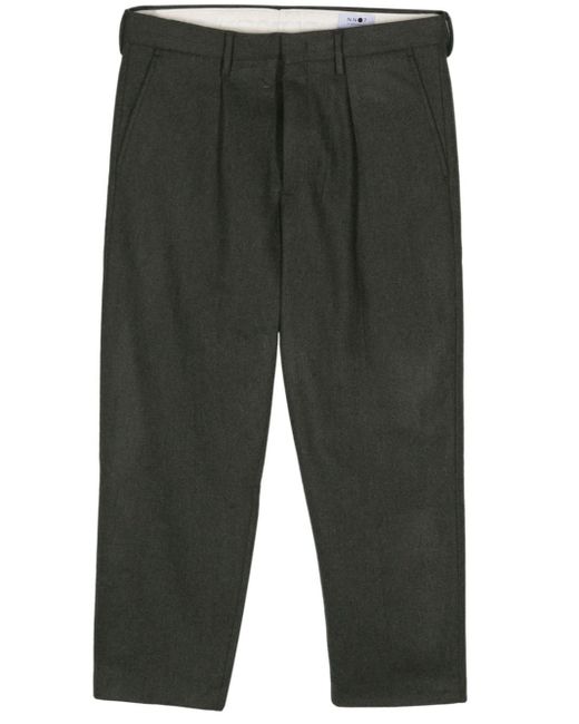 NN07 Gray Bill 1630 Tapered Cropped Trousers for men