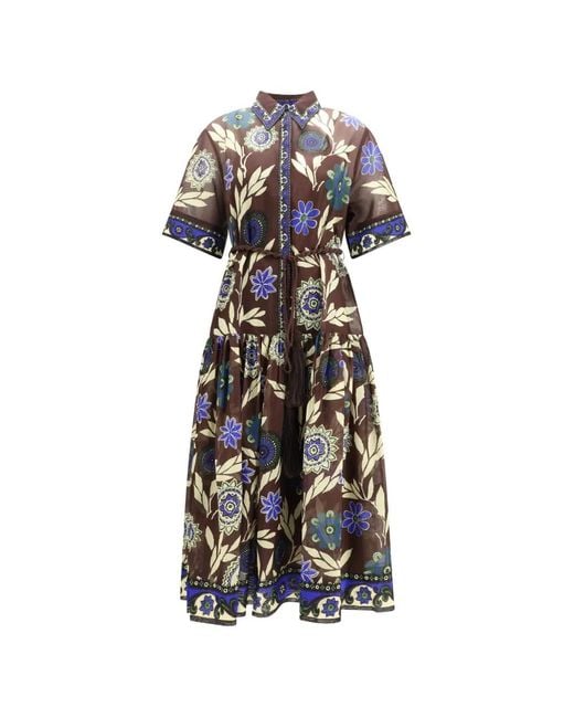 ALÉMAIS White Jasper Floral-Print Midi Dress