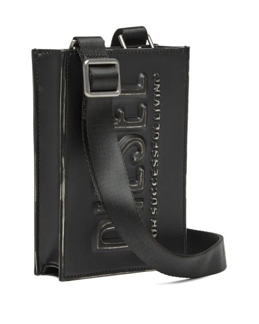 DIESEL Black Mini Dsl 3D Umhängetasche