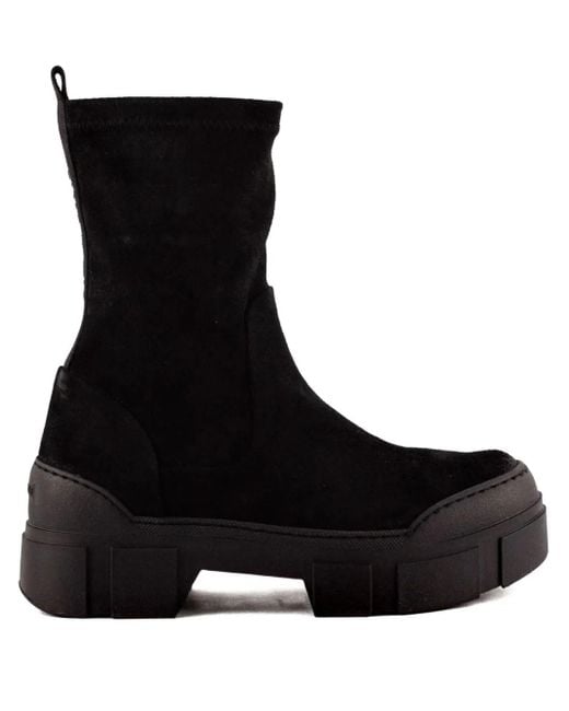 Vic Matié Black V14 Roccia-Stretch Ankle Boots