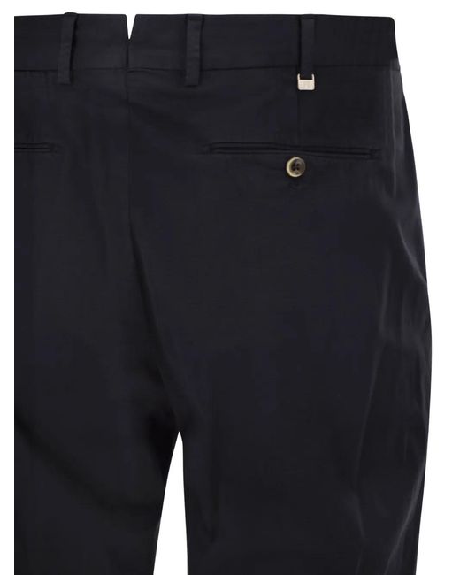 PT Torino Blue Straight-Leg Trousers for men