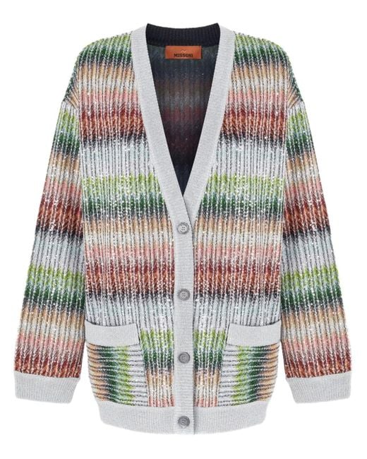 Missoni レディース グリーン ストライプ カーディガンの通販はau PAY