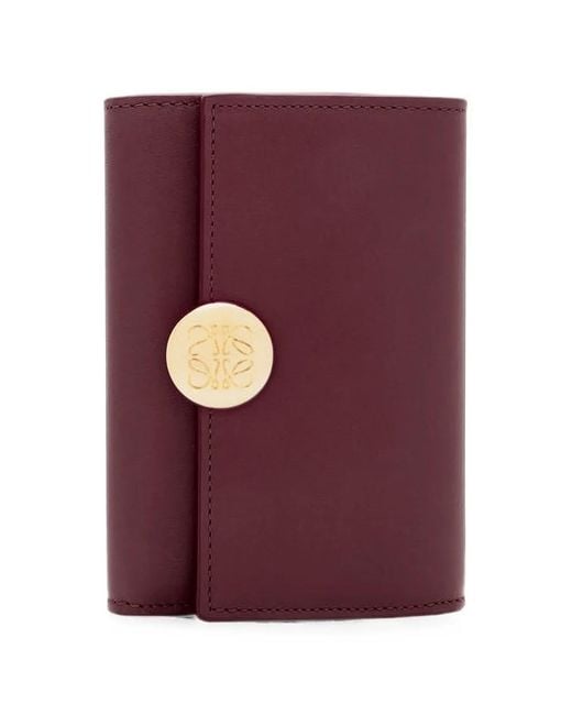 Loewe Purple Small Pebble Leather Wallet