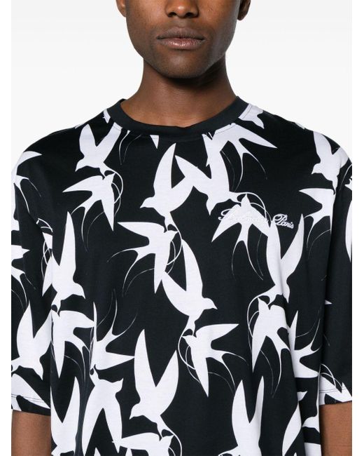 Balmain T-Shirt mit Vogel-Print in Black für Herren